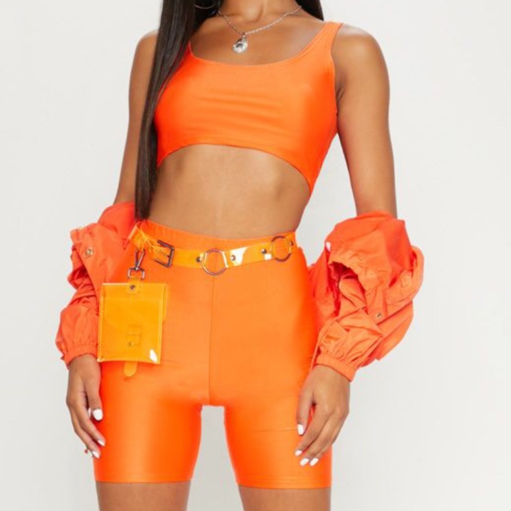 Neon Orange Biker Set